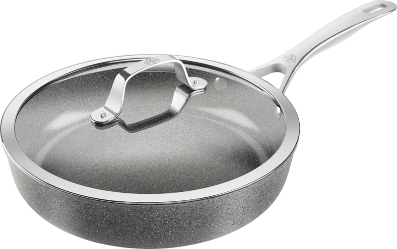 BALLARINI Salina Saute pan with lid, 28 cm, Round, Aluminium, with Ceramic Coating, Gray