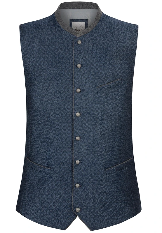 Bergfeuer Men's Trachtenweste Romeo Traditional Waistcoat, Blue, 46