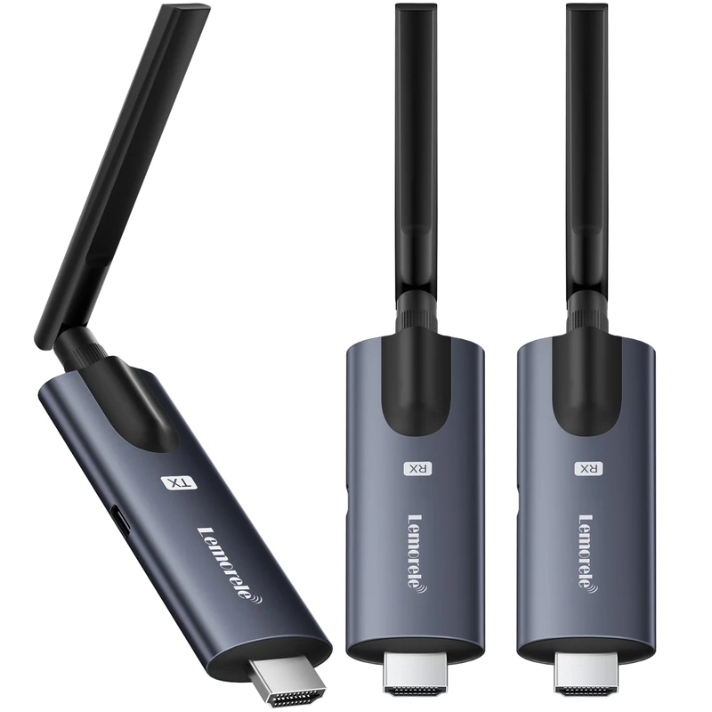 Lemorele Wireless HDMI Transmitter and Receiver,Plug & Play,5G 656FT HDMI Wireless Transmission 1080P HD,for Streaming Video&Audio to HDTV/Projector/Tablet/Mobile (1TX+2RX) - Image 1
