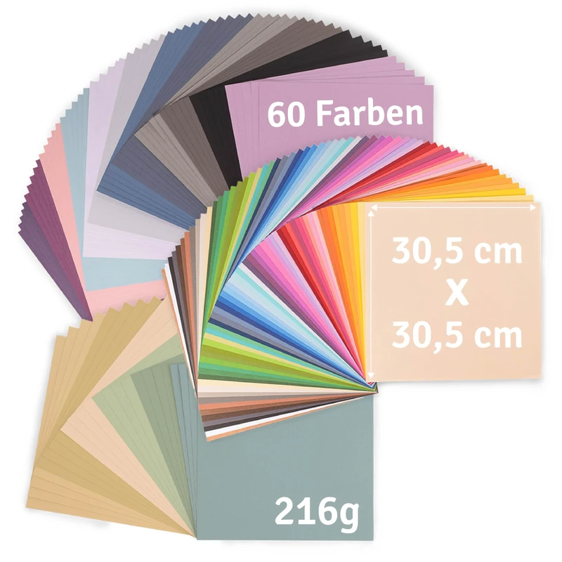 Florence Coloured Card Stock 144 Sheets of 12 x 12 – 3 Multipacks – Large Assorted Pack of Craft Paper for Card Making Supplies, Scrapbooking, Drawing and Die-Cutting – Smooth and Textured