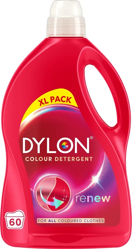 Dylon Colour Detergent (60 Wash Loads), Liquid Laundry Detergent for all Coloured Clothes, renewing in every wash with optimal results in 10 washes