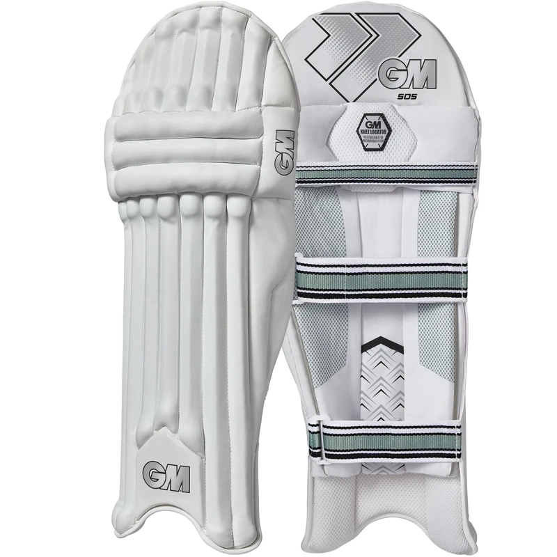 GM | Cricket Batting Pads | 505 | Traditional Cotton & Cane | Youths Right Handed - 14.75" From Top of Instep to Middle of Knee | Approx 1.58 kg per Pair | 1 Pair | White | Gunn & Moore