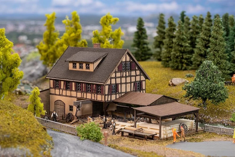 Faller 120116 Model Kit - Historical Old Sawmill Building