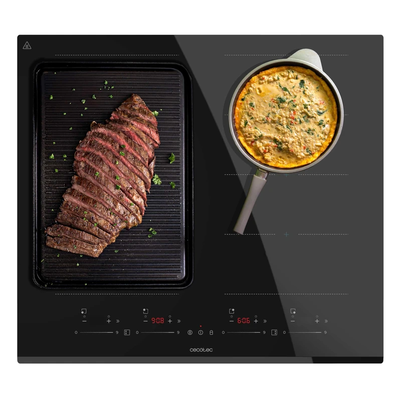 Cecotec Bolero Squad I 4800 TotalFlex 2 Burner Induction Hob Max Power 7400 W, 9 Levels with Booster, Timer, Heat Indicator, Kid Lock and Touch Slider Control