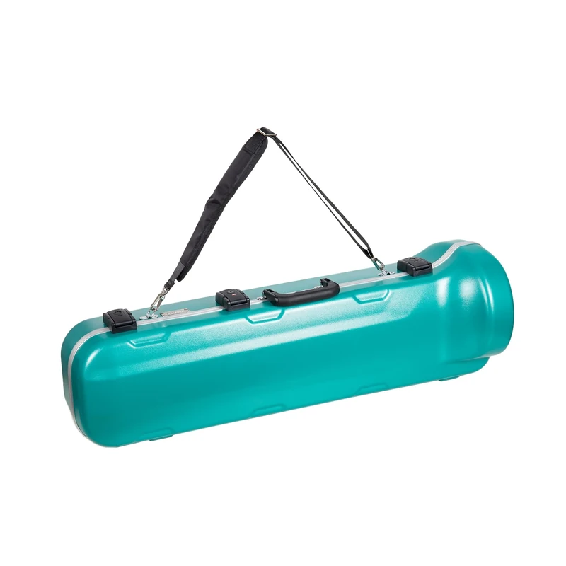 Crossrock ABS Tenor Trombone Case | Mint Blue Shell, TSA Lock, Plush Interior, Backpack Strap – Molded Hardshell with Storage -Mint Blue (CRA862TBMB)