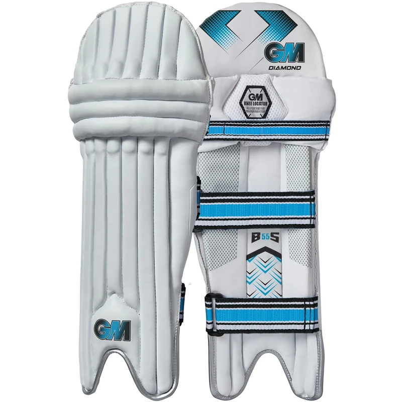 GM | Cricket Batting Pads | Ben Stokes Diamond | High Density Foam & Reverse Cane | Youths Left Handed | Approx 1.58 kg per Pair | 1 Pair | White | Gunn & Moore