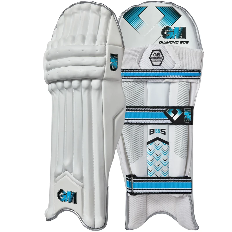 GM | Cricket Batting Pads | Ben Stokes Diamond 606 | Traditional Cotton & Cane | Adult Left Handed | Approx 2.24 kg per Pair | 1 Pair | White | Gunn & Moore