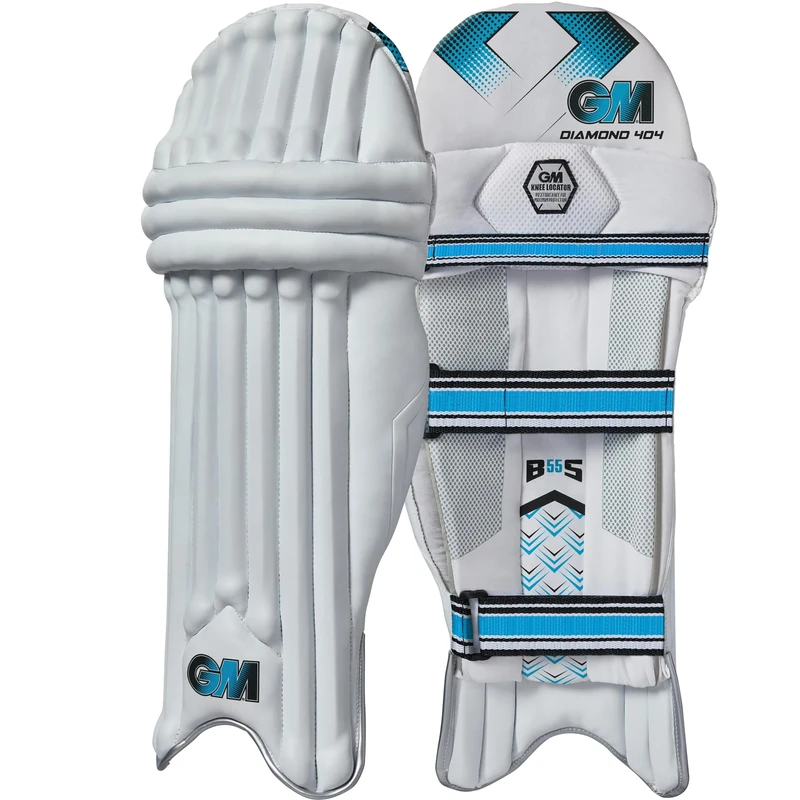GM | Cricket Batting Pads | Ben Stokes Diamond 404 | Traditional Cotton & Cane | Extra Small Adult Right Handed | Approx 2.10 kg per Pair | 1 Pair | White | Gunn & Moore