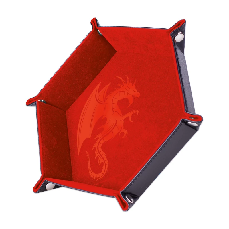 Epic Forge-Dice Track - Red Dragon 19 x 19 cm - Leather and Velvet