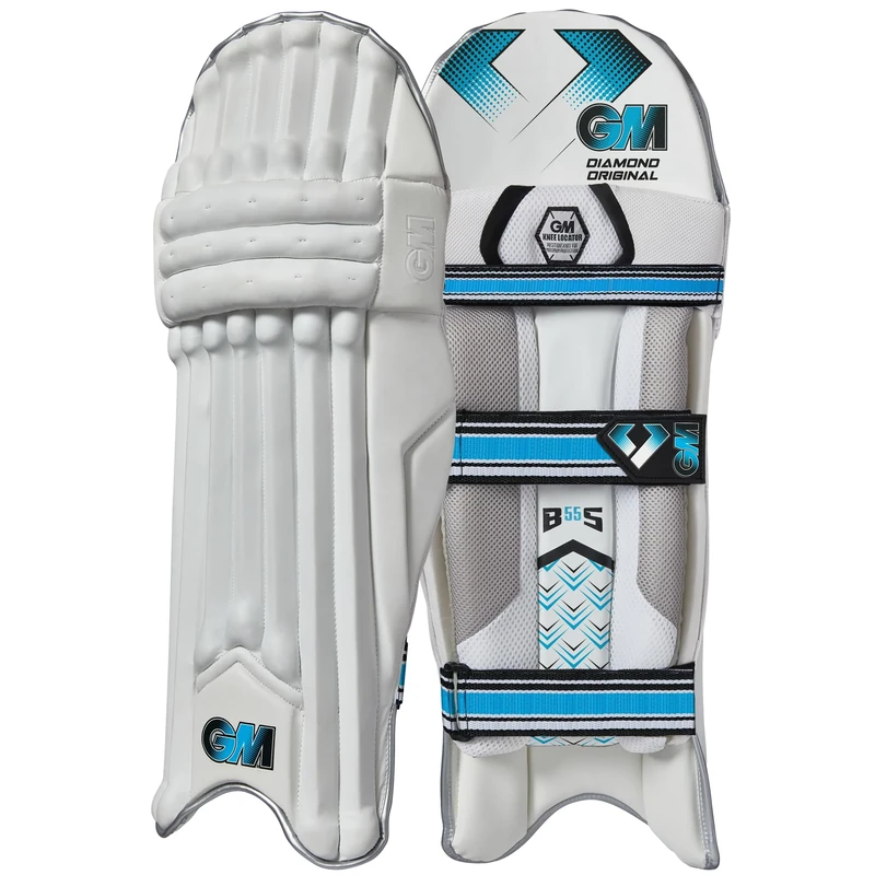 GM | Cricket Batting Pads | Ben Stokes Diamond Original | Traditional Cotton & Cane | Large Adult Left Handed | Approx 2.32 kg per Pair | 1 Pair | White | Gunn & Moore