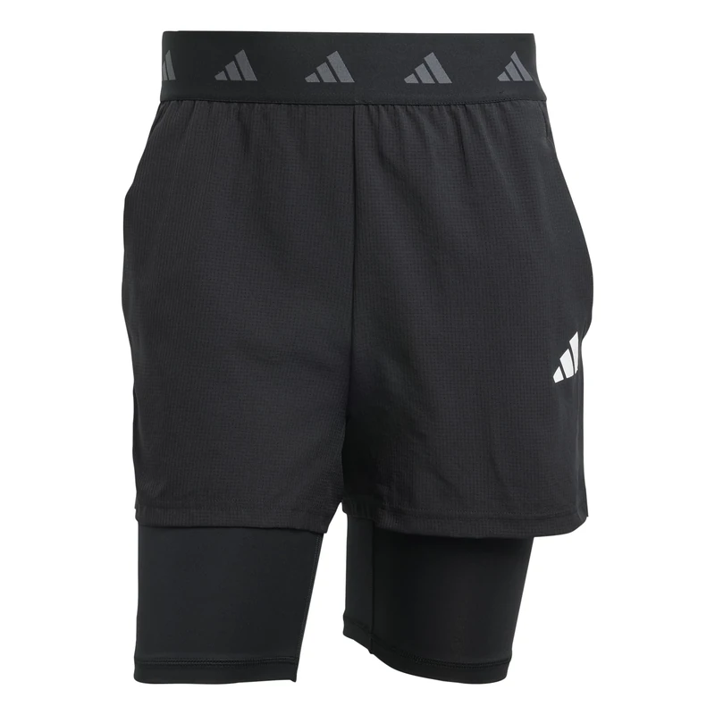 adidas Men's Gym+ 2in1 Shorts, Black/Black, L