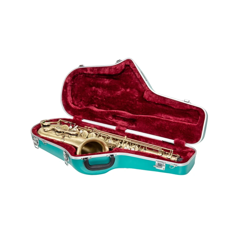 Crossrock ABS Tenor Saxophone Case | Matte Mint Blue Shell, Accessory Pocket, Single Shoulder Strap – Durable ABS Case - Mint Blue(CRA862TSMB)