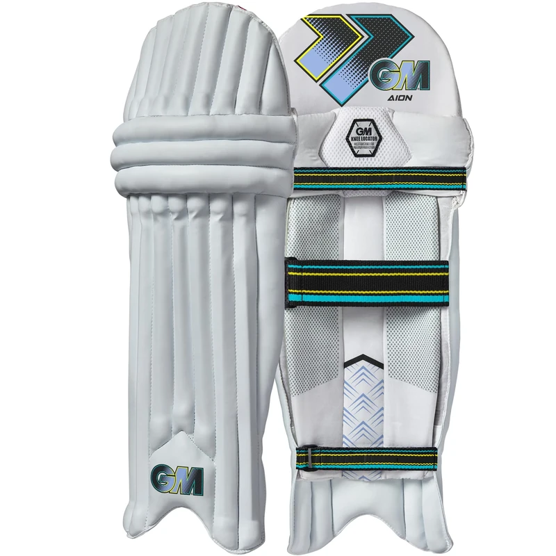 GM | Cricket Batting Pads | Aion | Traditional Cotton & Cane | Small Adult Ambidextrous - 17" From Top of Instep to Middle of Knee | Approx 2.10 kg per Pair | 1 Pair | White | Gunn & Moore
