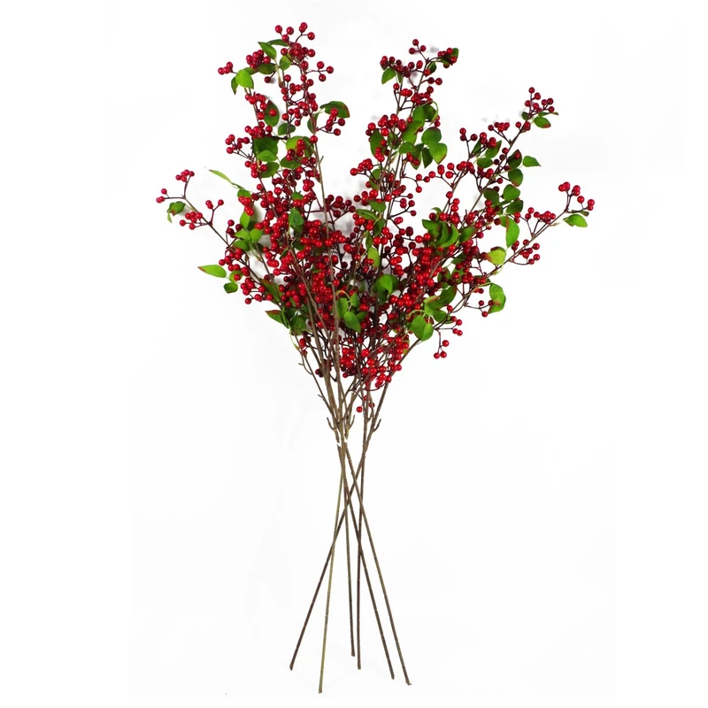 Botanik 6 x 80cm Artificial Red Christmas Berry Spray