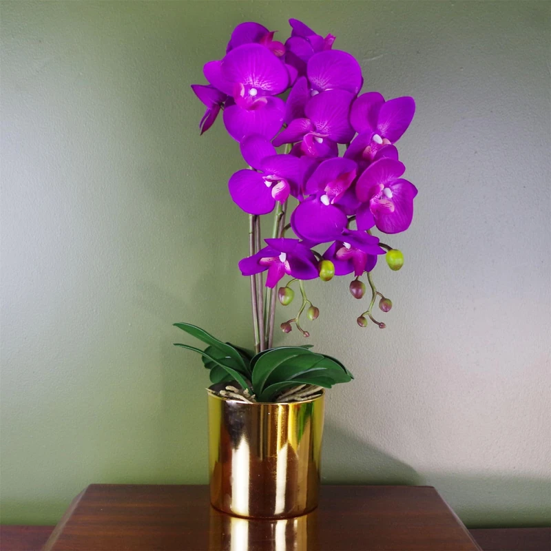 Realistic Artificial Orchid Plants Fully Potted