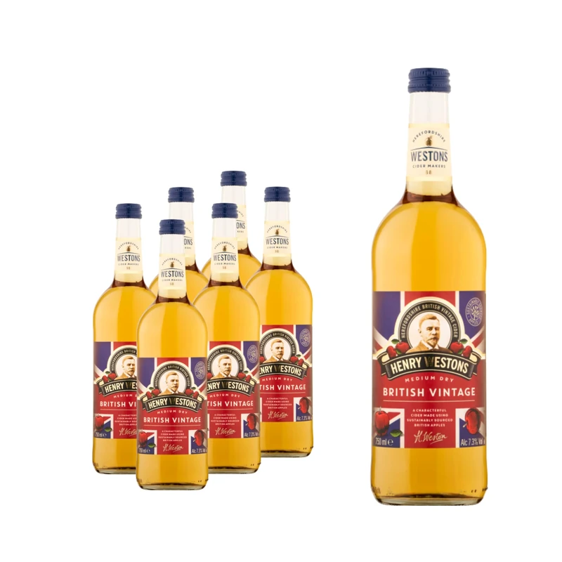 Henry Westons British Vintage Cider 7.3% ABV 6 x 750ml