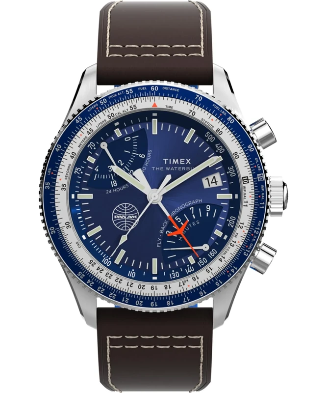 Timex Men Chronograph Quartz Watch Fly Back x Pan Am