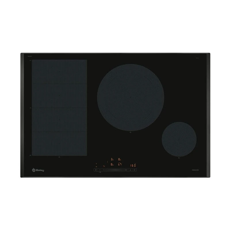 Balay, Induction Hob, 80 cm Width, 3 Zones, 11 Levels, Zone 28 cm, FlexInduction Zone, Black, 3EB989LH