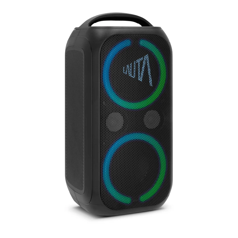 TechniSat LAUTA WUMMSBOX – Portable premium Bluetooth speaker (160W peak, party music box with 103dB sound, bass boost, true wireless stereo, 12-hour battery life, LED, IPX4, 80W RMS power)