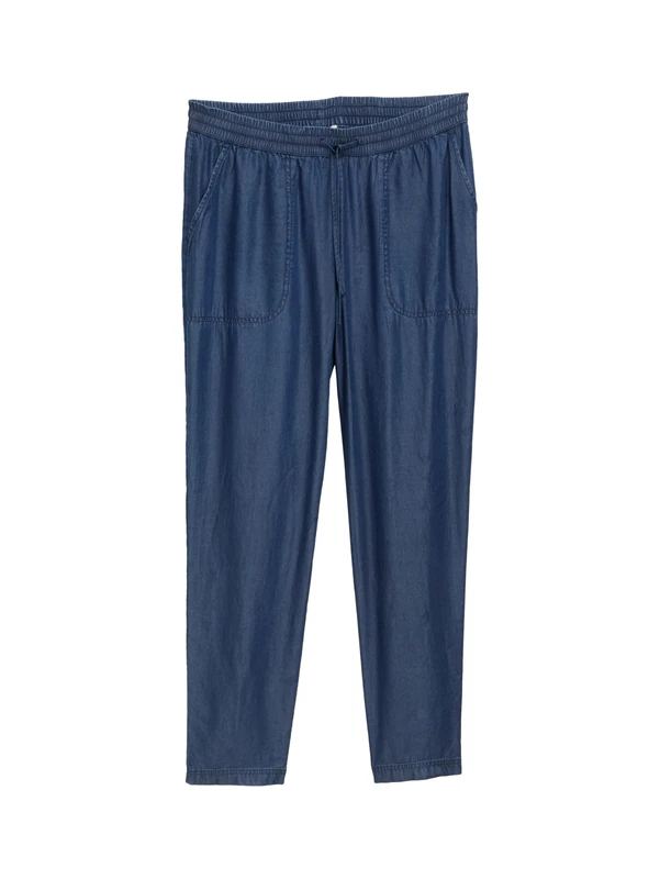 TOM TAILOR Women's 1046508 Loose Slim fit Trousers, 10110-Blue Denim, 34W x 28L