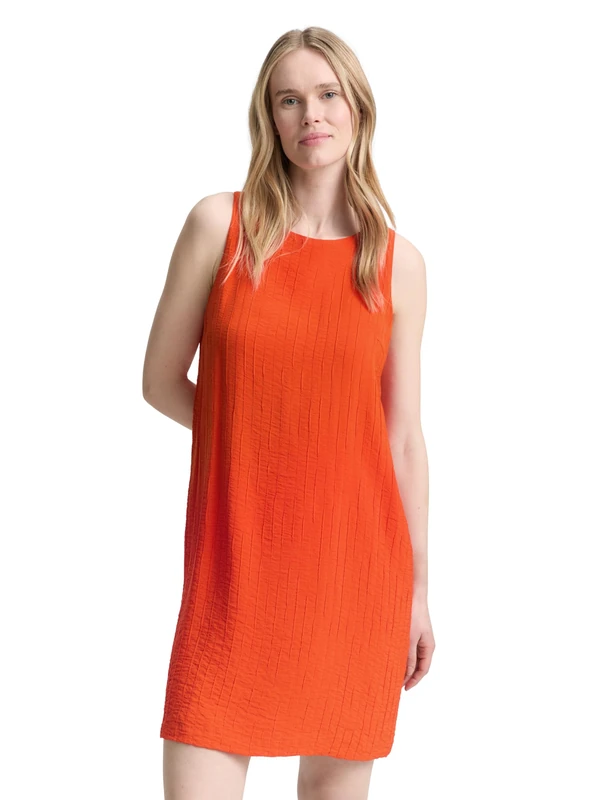 TOM TAILOR Women's 1046483 Dress, 12913-Tango Orange, 14