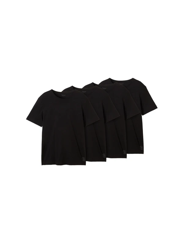 TOM TAILOR Men's Cotton T-Shirts Pack of 4, 29999 - Black, XXL