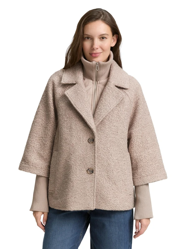 TOM TAILOR Women's Jacket, 38230 - Boucle Beige Melange, 3XL - Image 1