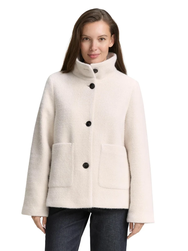 TOM TAILOR Women's Jacket, 38248 - Structure Beige Melange, XS