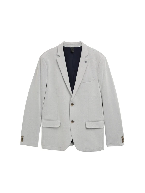 TOM TAILOR Men's 1046785 Jacket, 38152-Blueish Grey Two Tone Pique, 34