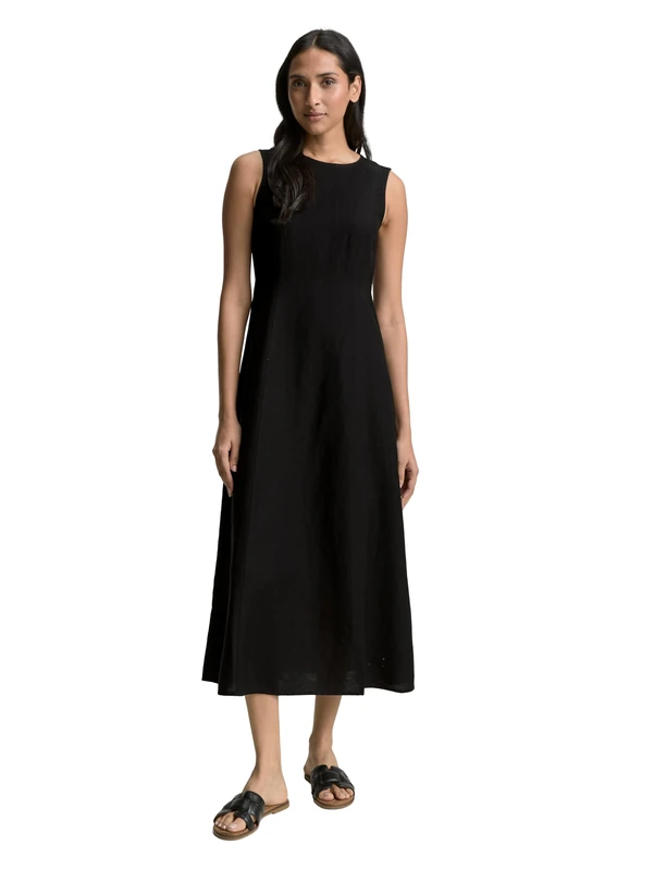 TOM TAILOR Women's 1046482 Dress, 14482-Deep Black, 6