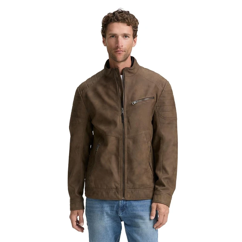 TOM TAILOR Men's 1046229 Faux Leather Jacket, 30513-Buffalo Brown Fake, XXL