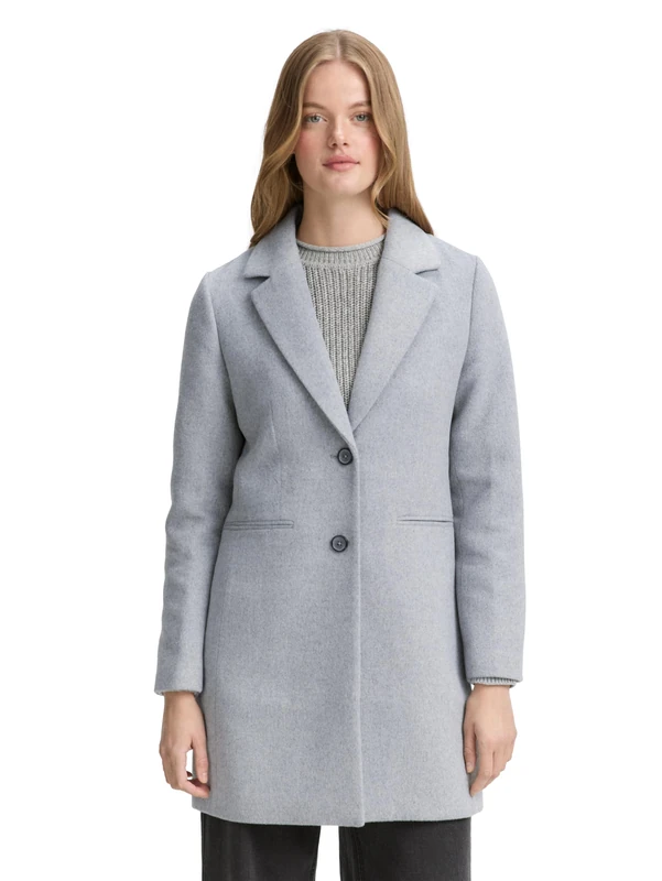 TOM TAILOR Denim Women's 1046689 Coat, 10658 - Cement Grey Mélange, XL