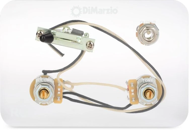 DiMarzio HSH Split Humbucker Wiring for Electric Guitar | Soldered, Ready-to-Install Set of 5 Way Switch, 2 Potentiometers, Output Connection (GW2110)