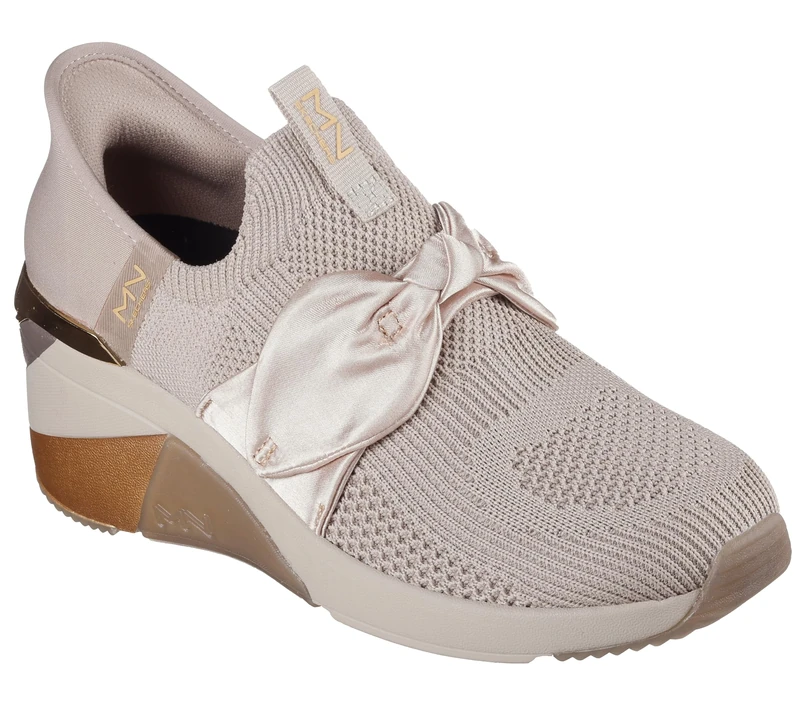 Skechers Women's A Wedge-Enzie Hands Free Slip-ins Sneaker, Taupe, 5.5 UK
