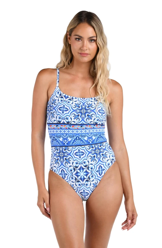 La Blanca Women's Lingerie One Piece Swimsuit, Blue//Alboran Sea, 16 - Image 1