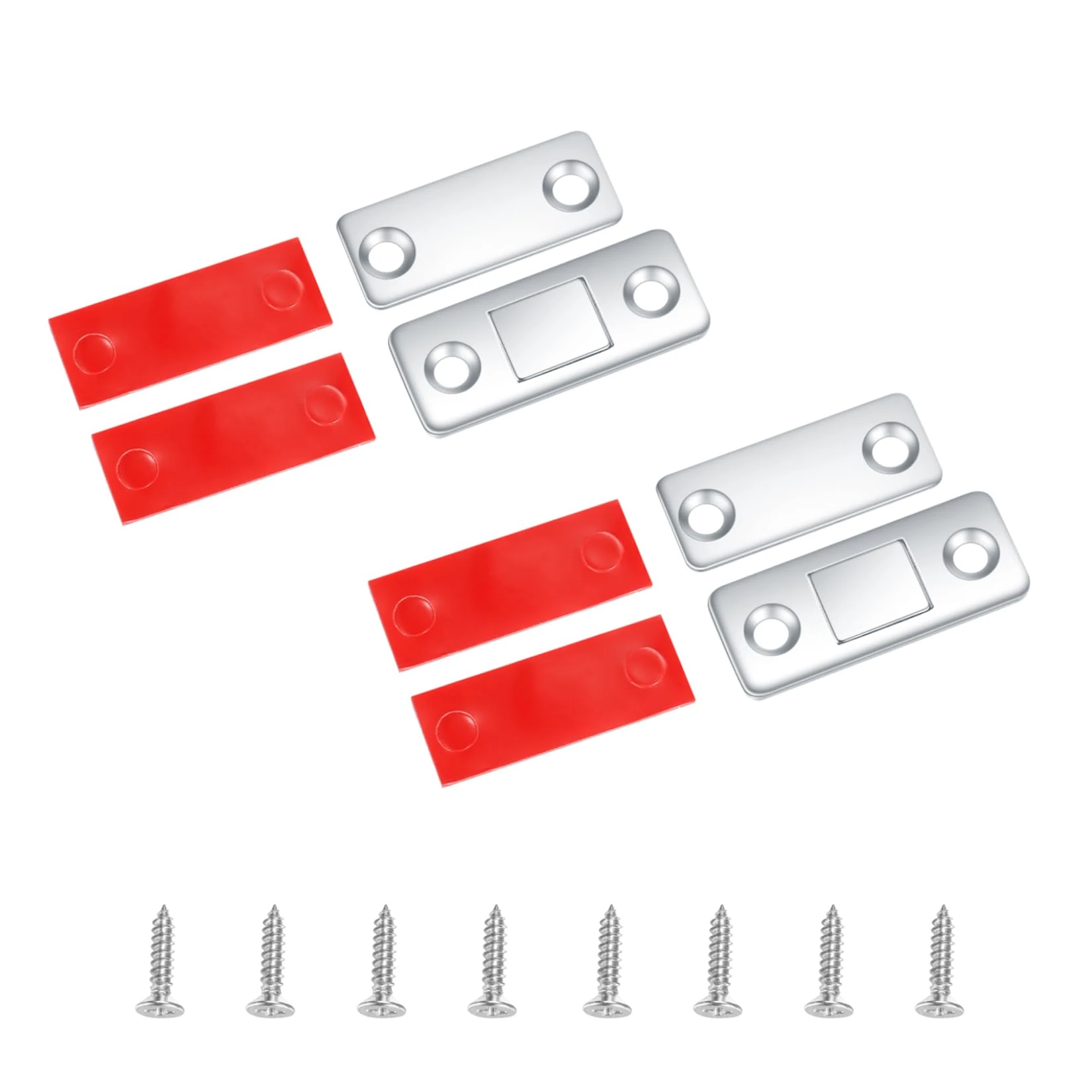 2 Packs Door Magnets, Cabinet Magnetic Door Catches Self Adhesive, Ultra Thin Magnetic Strips, Drawer Magnets Catches for Cupboard Wardrobe Sliding Door Magnet Magnetic Latch Closure Closer