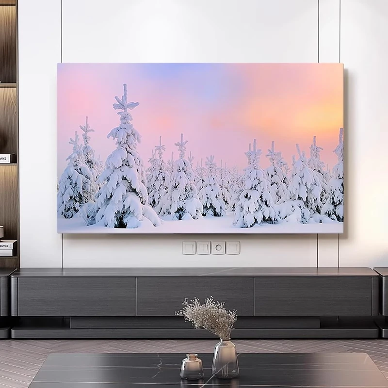 Snow Scene TV Dust Cover, 42""-100"" TV Covers Dust Cover Cloth LCD TV Display Decorative Paintings TV Display Protectors Art TV Screen Universal Dust Proof Protect TV Cover(Color:color4,Size:100in)