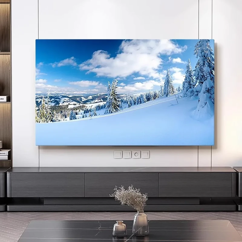 Snow Scene TV Dust Cover, 42""-100"" TV Covers Dust Cover Cloth LCD TV Display Decorative Paintings TV Display Protectors Art TV Screen Universal Dust Proof Protect TV Cover(Color:color2,Size:100in)