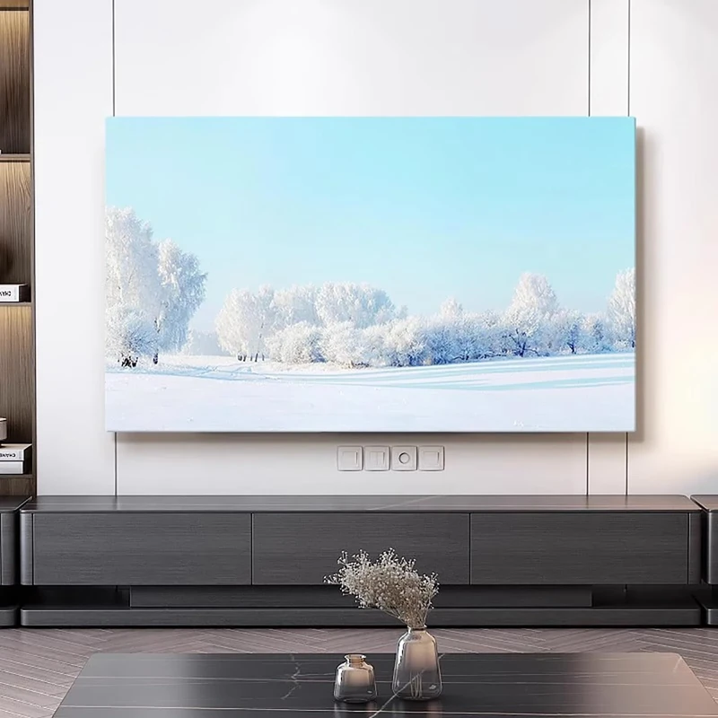 Snow Scene TV Dust Cover, 42""-100"" TV Covers Dust Cover Cloth LCD TV Display Decorative Paintings TV Display Protectors Art TV Screen Universal Dust Proof Protect TV Cover(Color:color15,Size:100in)