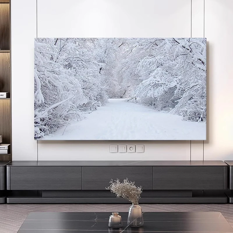 Snow Scene TV Dust Cover, 42""-100"" TV Covers Dust Cover Cloth LCD TV Display Decorative Paintings TV Display Protectors Art TV Screen Universal Dust Proof Protect TV Cover(Color:color5,Size:100in)
