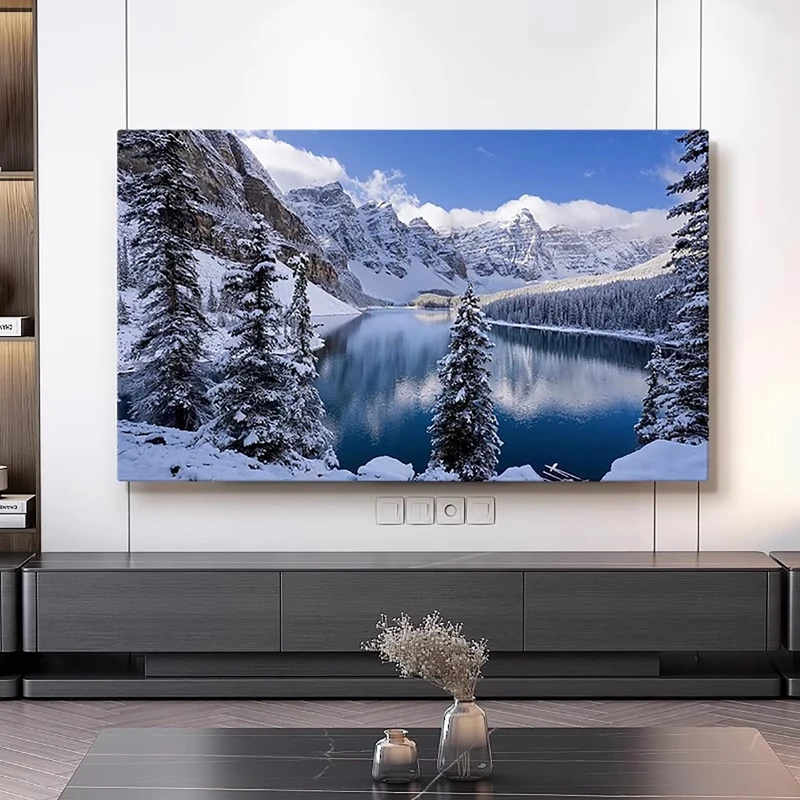 Snow Scene TV Dust Cover, 42""-100"" TV Covers Dust Cover Cloth LCD TV Display Decorative Paintings TV Display Protectors Art TV Screen Universal Dust Proof Protect TV Cover(Color:color21,Size:100in)
