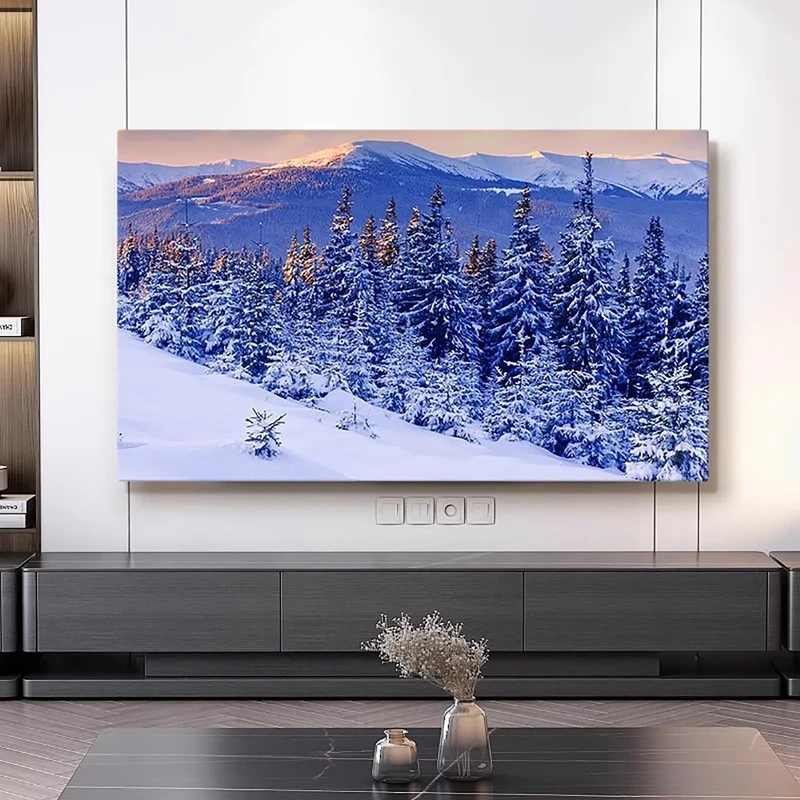 Snow Scene TV Dust Cover, 42""-100"" TV Covers Dust Cover Cloth LCD TV Display Decorative Paintings TV Display Protectors Art TV Screen Universal Dust Proof Protect TV Cover(Color:color20,Size:100in)
