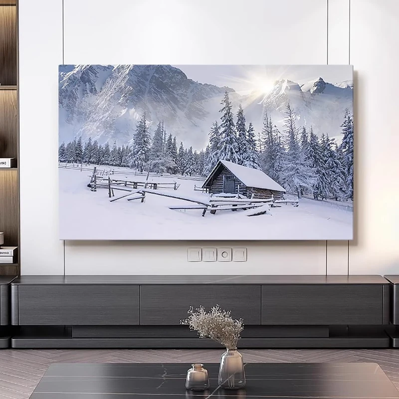 Snow Scene TV Dust Cover, 42""-100"" TV Covers Dust Cover Cloth LCD TV Display Decorative Paintings TV Display Protectors Art TV Screen Universal Dust Proof Protect TV Cover(Color:color6,Size:100in) - Image 1