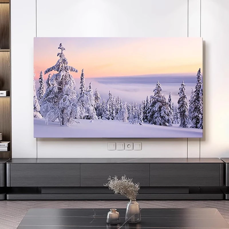 Snow Scene TV Dust Cover, 42""-100"" TV Covers Dust Cover Cloth LCD TV Display Decorative Paintings TV Display Protectors Art TV Screen Universal Dust Proof Protect TV Cover(Color:color8,Size:100in)