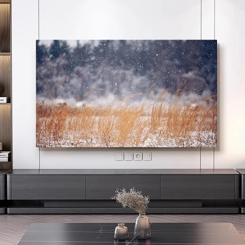 Snow Scene TV Dust Cover, 42""-100"" TV Covers Dust Cover Cloth LCD TV Display Decorative Paintings TV Display Protectors Art TV Screen Universal Dust Proof Protect TV Cover(Color:color13,Size:100in)