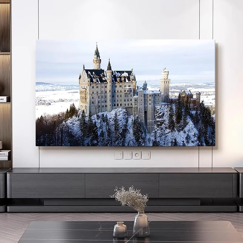 Snow Scene TV Dust Cover, 42""-100"" TV Covers Dust Cover Cloth LCD TV Display Decorative Paintings TV Display Protectors Art TV Screen Universal Dust Proof Protect TV Cover(Color:color1,Size:100in)