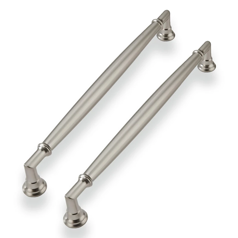 CABDM 10 Pack 8 Inch(203mm) Brushed Satin Nickel Cabinet Pulls Solid Heavy Duty Round Cabinet Pulls Kitchen Cabinet Hardware for Cupboard Drawer Handles Dresser Pulls