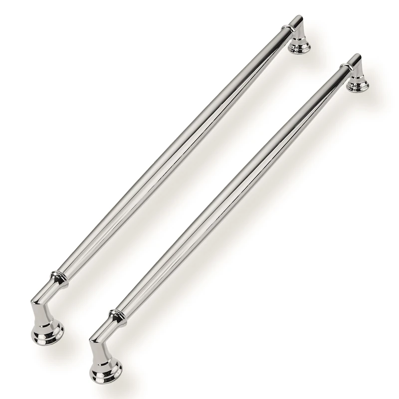 CABDM 10 Pack 10 Inch(256mm) Polished Nickel Cabinet Pulls Heavy Duty Soild Round Cabinet Pulls Kitchen Cabinet Hardware for Cupboard Drawer Handles Dresser Pulls