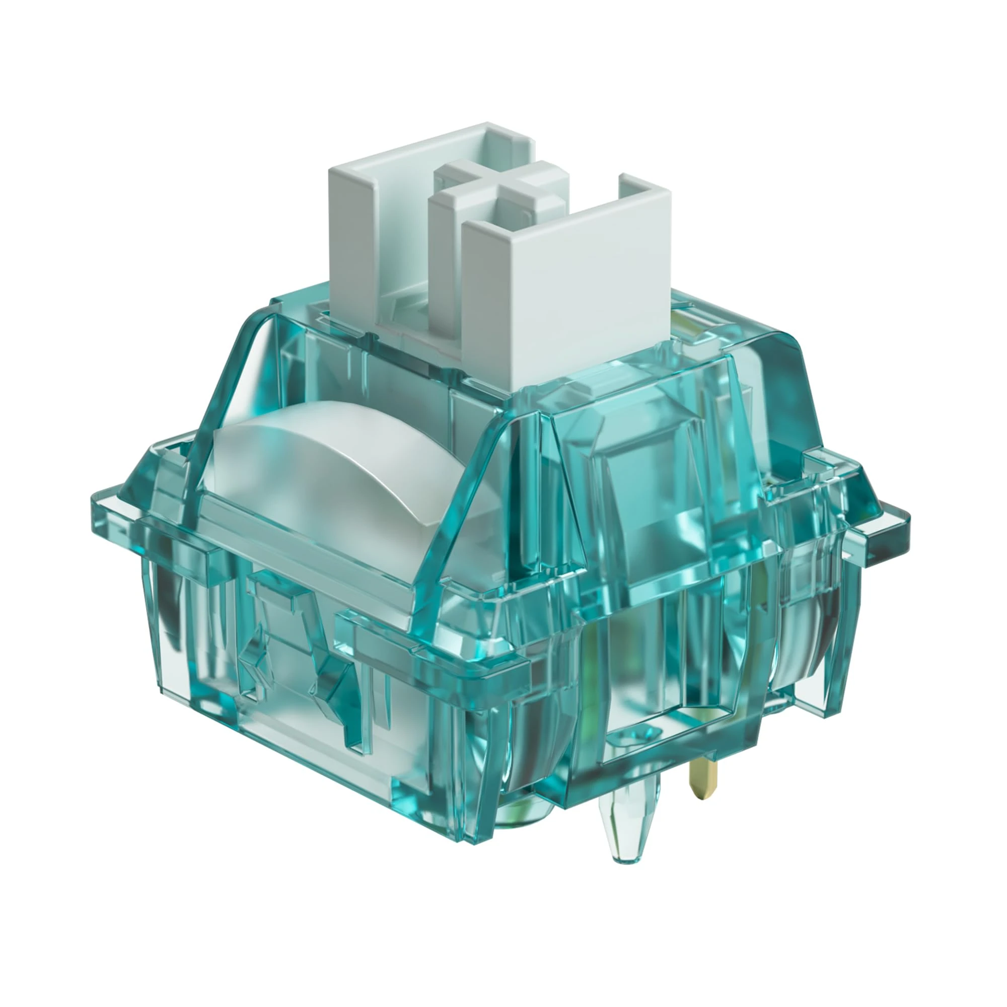 Akko Creamy Cyan Keyboard Switch, Clicky Switch, with LED Diffuser for Backlit Mechanical Keyboard, 5-Pin 50gf Pre Lubed Switches, MX Key Switch for DIY Kit/Gaming Keyboard(45pcs,Creamy Cyan)