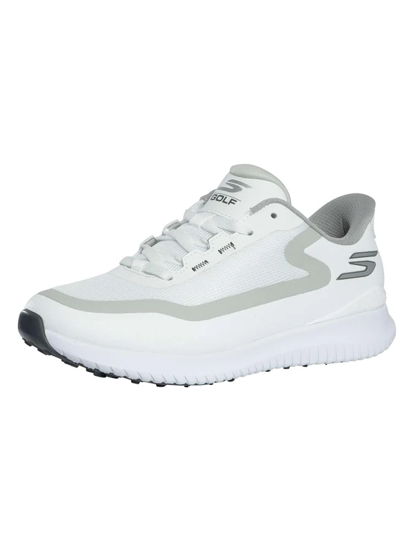 Skechers Men's Flight Spikeless Slip-in Golf Shoe Sneaker, White/Gray, 8 Wide
